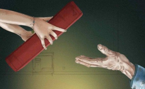 El Contador de Historias dibujado por Miguel